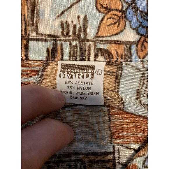 Vintage Montgomery Wards 70'S Old Town Pointed Collar Shirt Size L - Picture 4 of 9